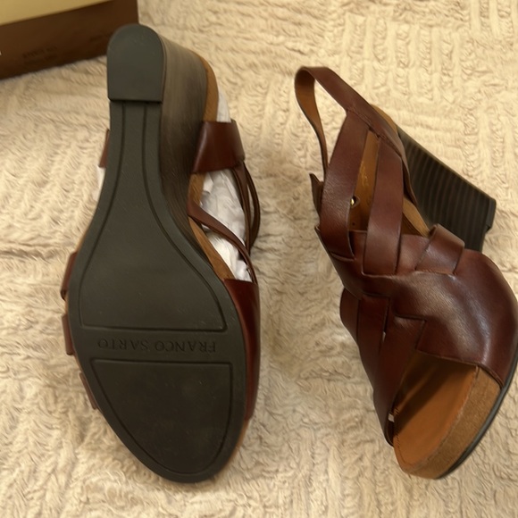 Franco Sarto brown leather wedge style Hanako Size 8.5, New - Picture 14 of 16